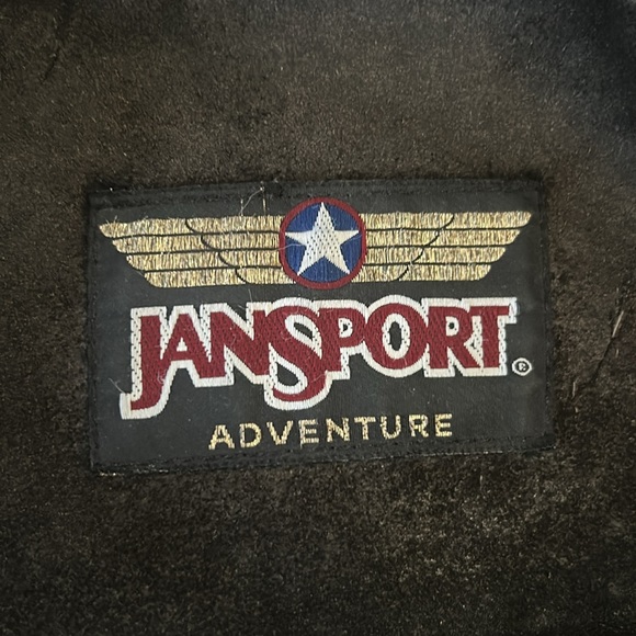 Vintage 2000s JanSport Adventure All Leather Suede Backpack with Colorado Charms - Picture 3 of 6